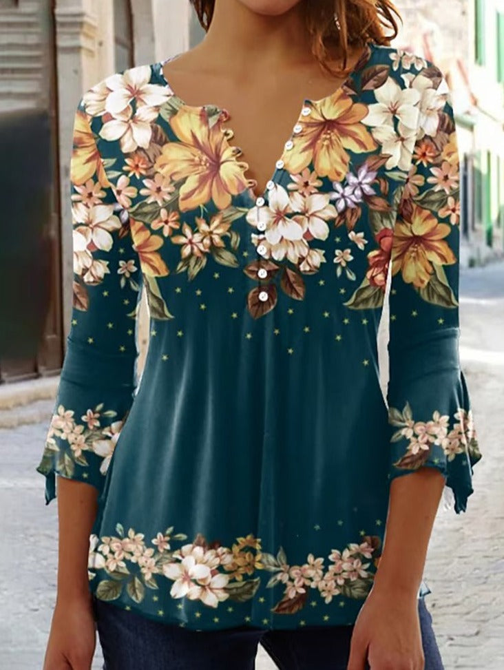 Violeta - Elegante blusa floral con estilo
