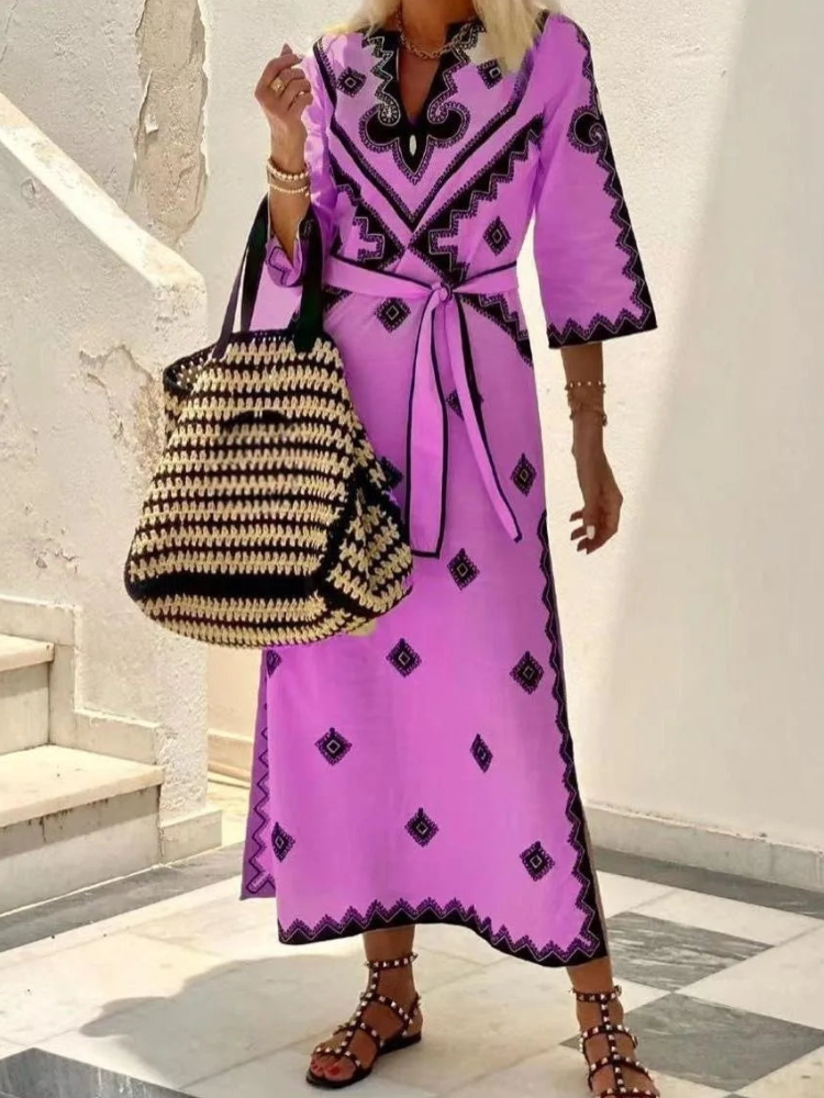 Zariah - Elegante vestido vintage de media manga