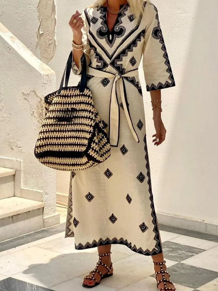 Zariah - Elegante vestido vintage de media manga