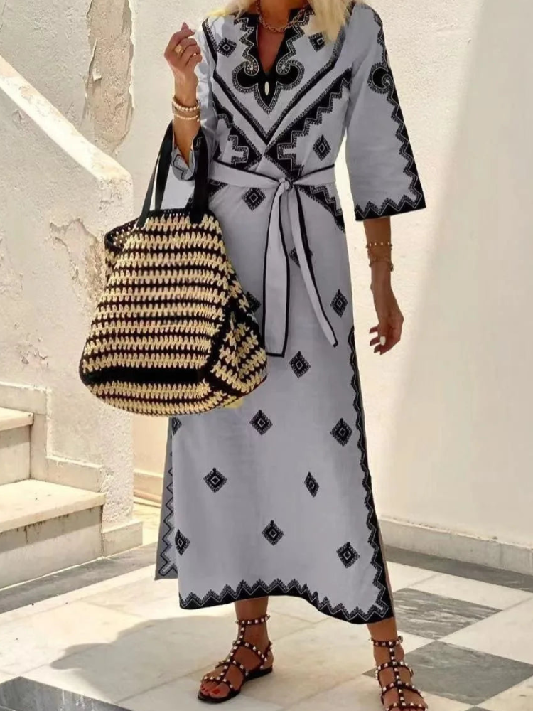 Zariah - Elegante vestido vintage de media manga