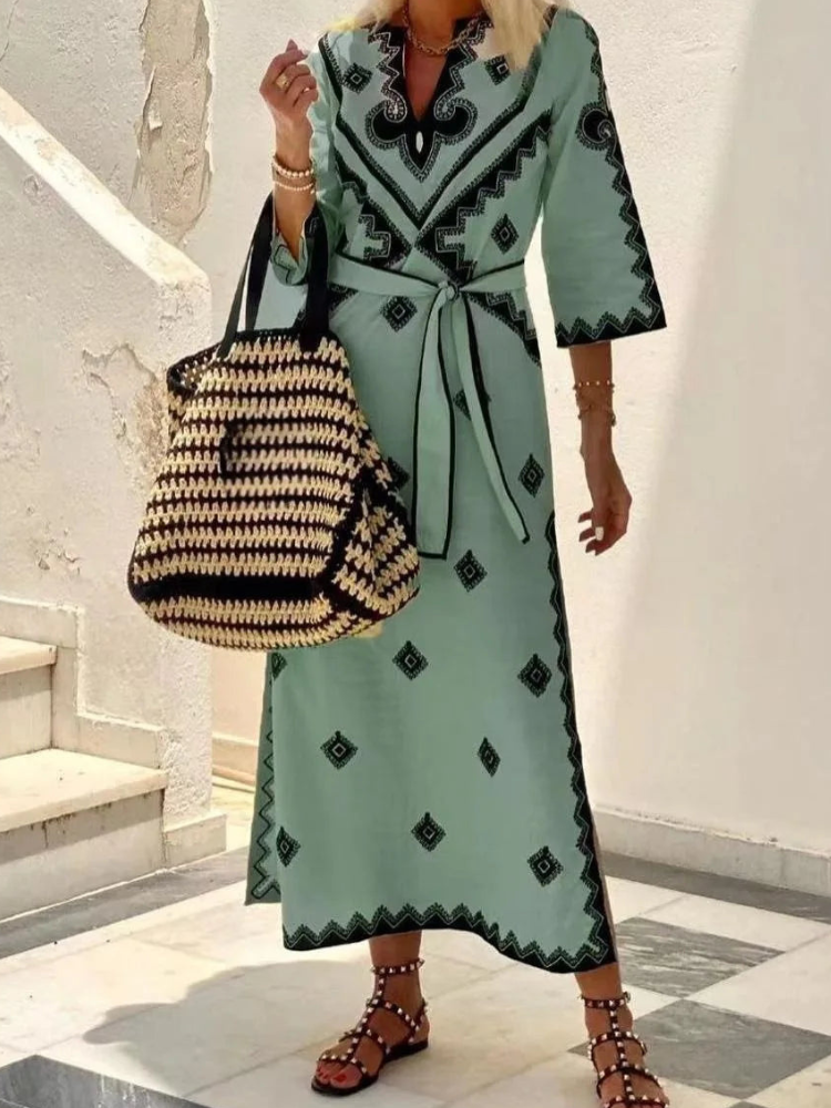 Zariah - Elegante vestido vintage de media manga