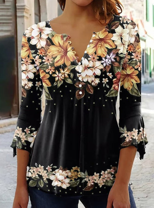 Violeta - Elegante blusa floral con estilo