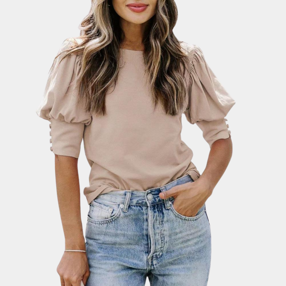 Ysoline - Elegante blusa de mangas abullonadas