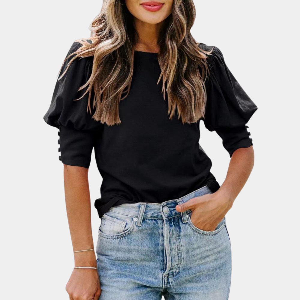 Ysoline - Elegante blusa de mangas abullonadas