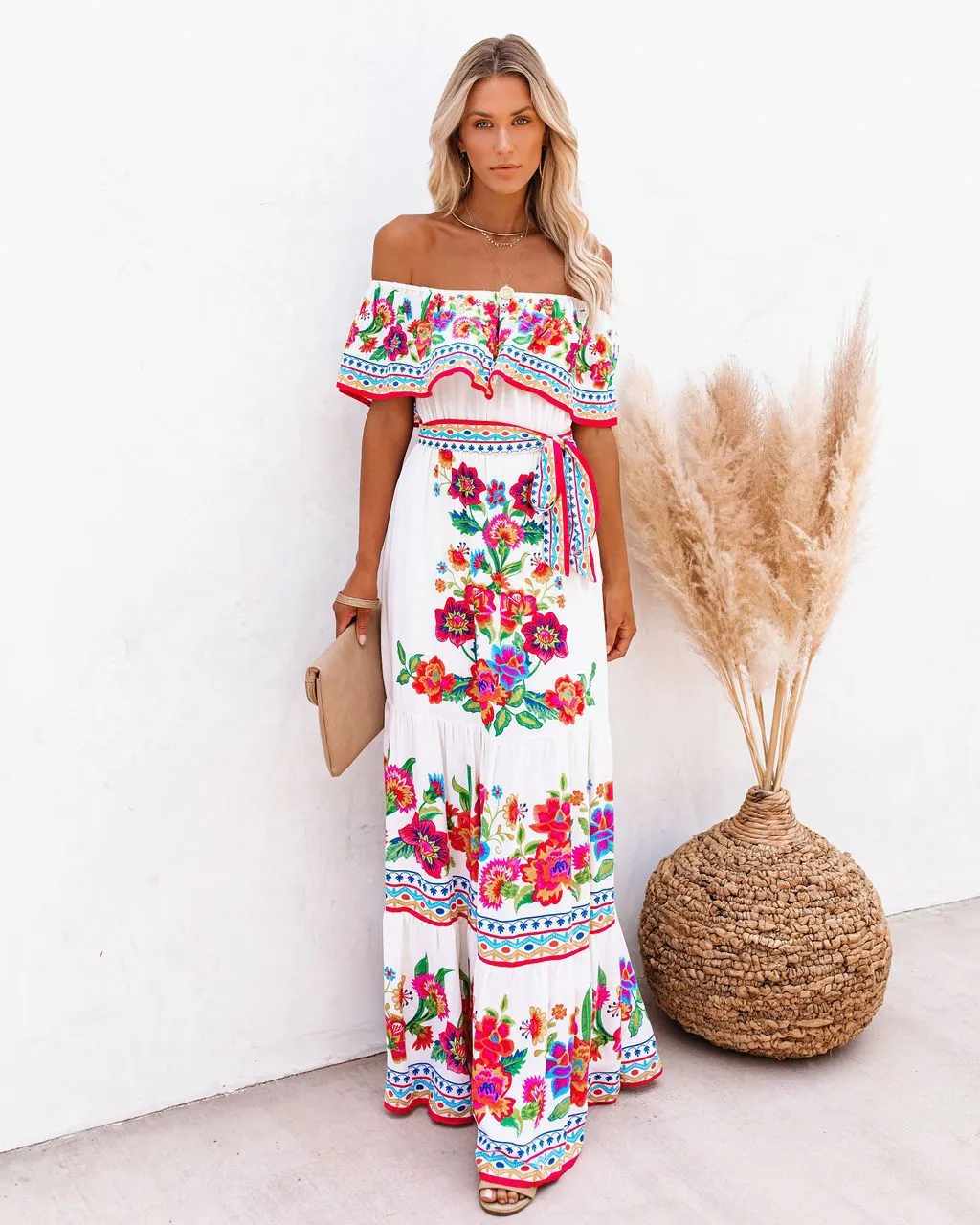 Paloma - Maxi de playa boho estampado
