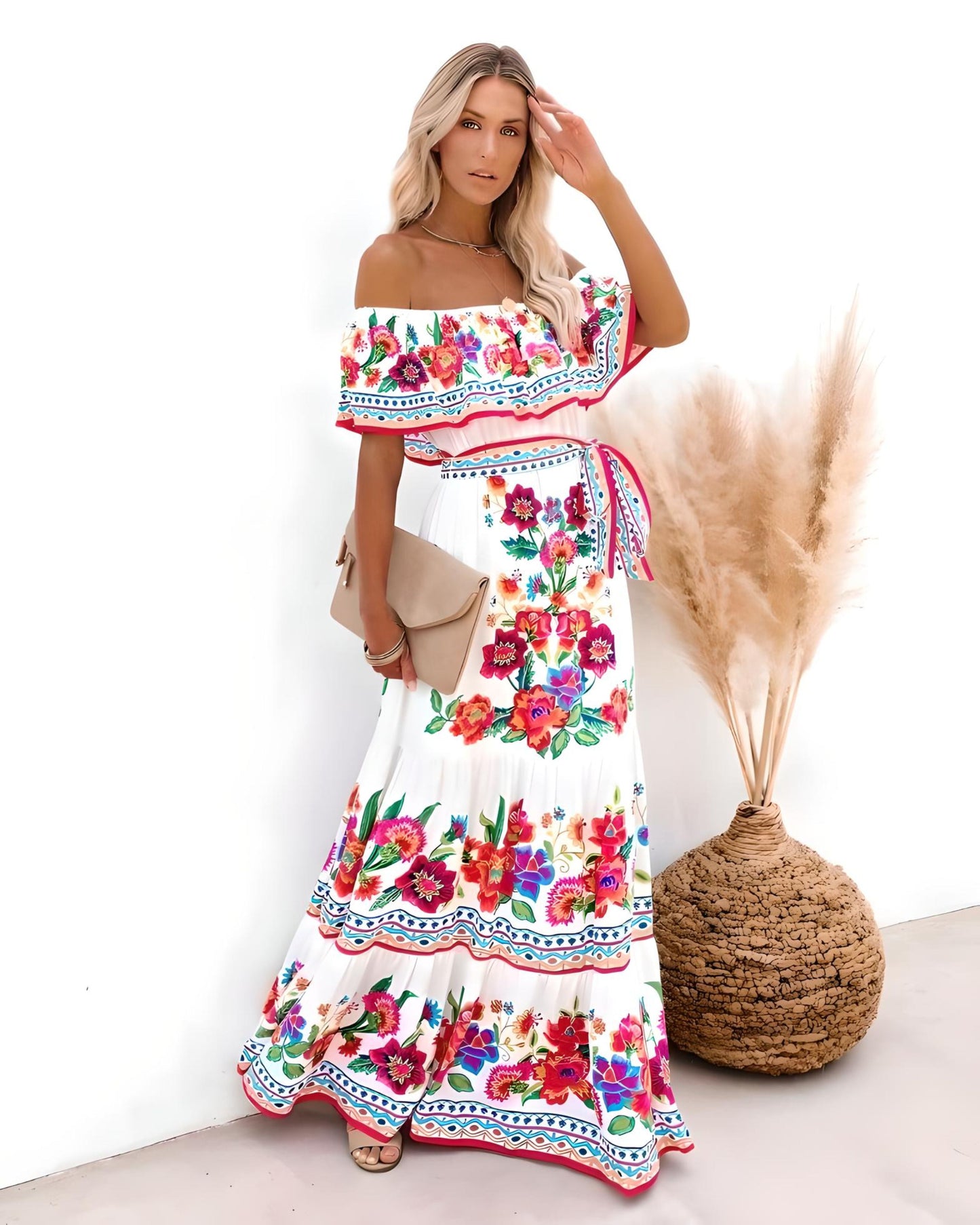 Paloma - Maxi de playa boho estampado