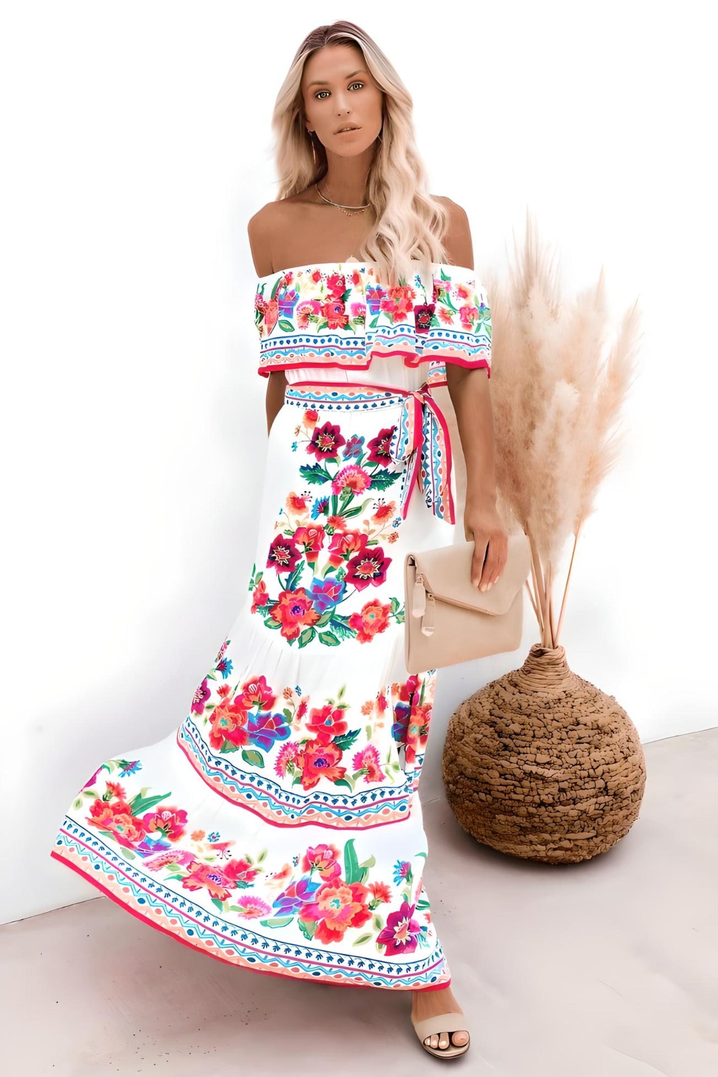Paloma - Maxi de playa boho estampado