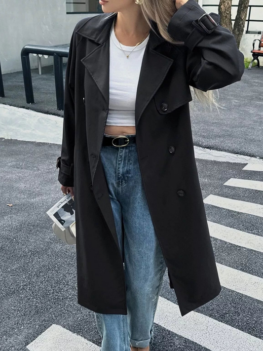 Maine - Gabardina larga informal de doble botonadura con cinturón